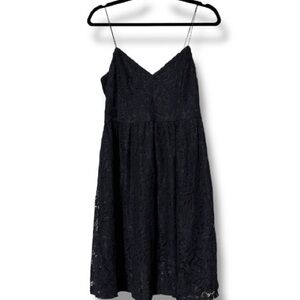 Black Swan medium Spaghetti Strap V Neck Black Lace Lined Cocktail Party Dress